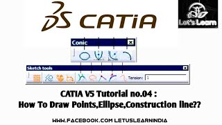 CATIA V5 Tutorial no.4 : How To Draw Points,Ellipse,Construction line