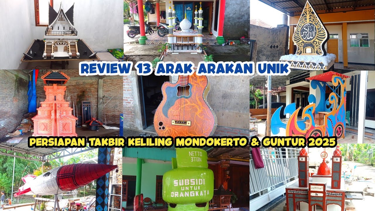 UNIK❗Review 13 Arak Arakan Takbir Keliling Idul Fitri Mondokerto & Guntur 2025