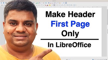 How to Make Header Only on First Page in LibreOffice