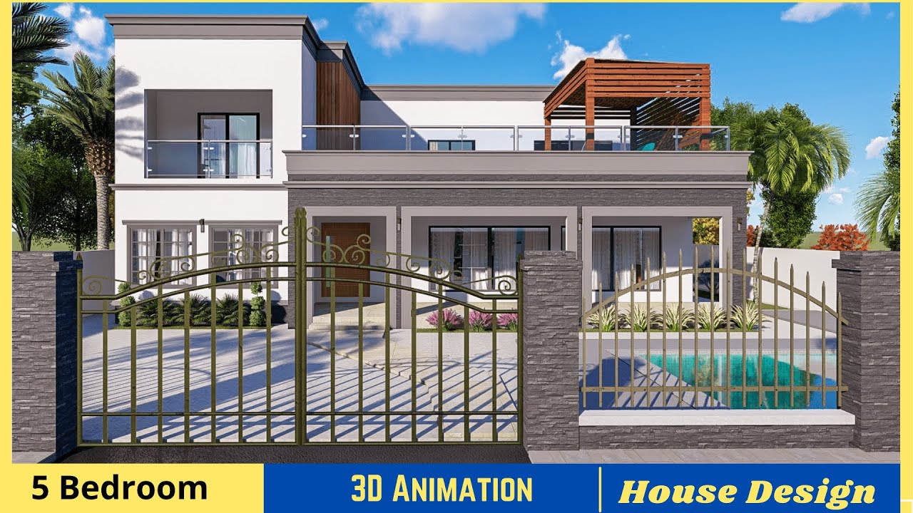3D House Plan - 5 Bedroom House Design Idea. - Youtube