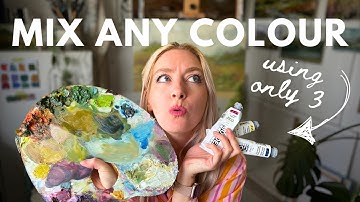 Meng ELKE kleur met slechts 3 soorten verf 🎨 [tijdgebonden kleurenmenguitdaging]