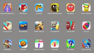 Grimace Monster,Angry Friend,Hide in The Backroom,Red Ball 4,Sonic Dash,Save The Fish,Race Master, screenshot 5