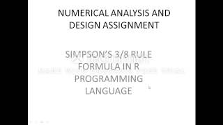 simpson's 3/8 rule in R programming language