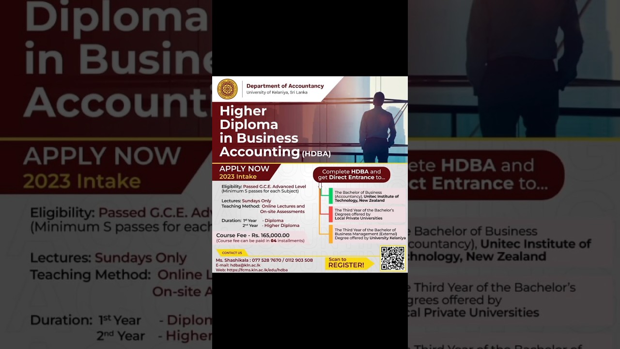 Calling Applications for the Higher Diploma in Business Accounting (HDBA)📈🌏  