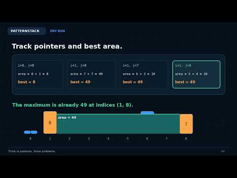 Container With Most Water LeetCode 11 Explained in 70 Seconds | C++, Java & Python