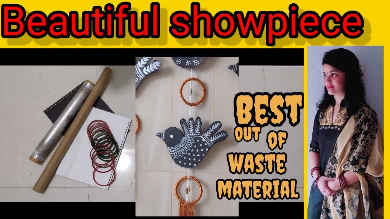 Beautiful wall hanging showpiece.Best out of waste material.purani