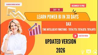 Power BI Full Course 2026 | Day 19 -  DAX – TOTALYTD, TOTALQTD & TOTALMTD | Learn PowerBI in 30 Days
