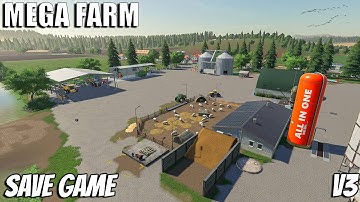 MEGA FARM Save Game-v3 | Mega Farm Challenge | Farming Simulator 19