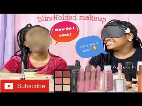 Doing My Sister's Makeup Blindfolded (MUST WATCH) - YouTube