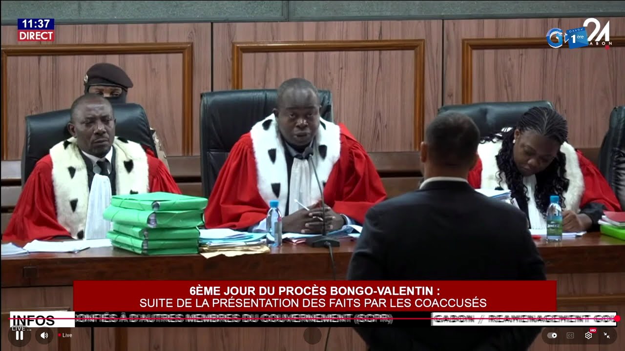🔴Procès BONGO VALENTIN : 6ème jour/ suite de la présentation des faits par les coaccusés.
