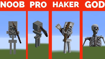 Pixel Art (NOOB vs PRO vs HACKER vs GOD) Skeleton in Minecraft