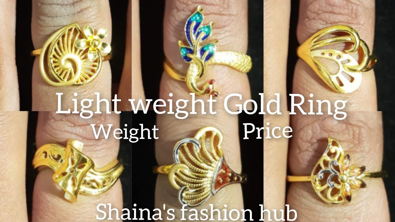 22k light weight Gold Ring Design with weight and price - YouTube