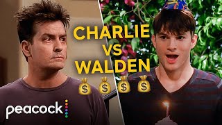 Two and a Half Men | Millionaire vs Billionaire: The Clash of Charlie Harper and Walden Schmidt