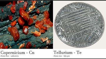 Copernicium - Cn vs Tellurium - Te Comparing Element attributes Atoms
