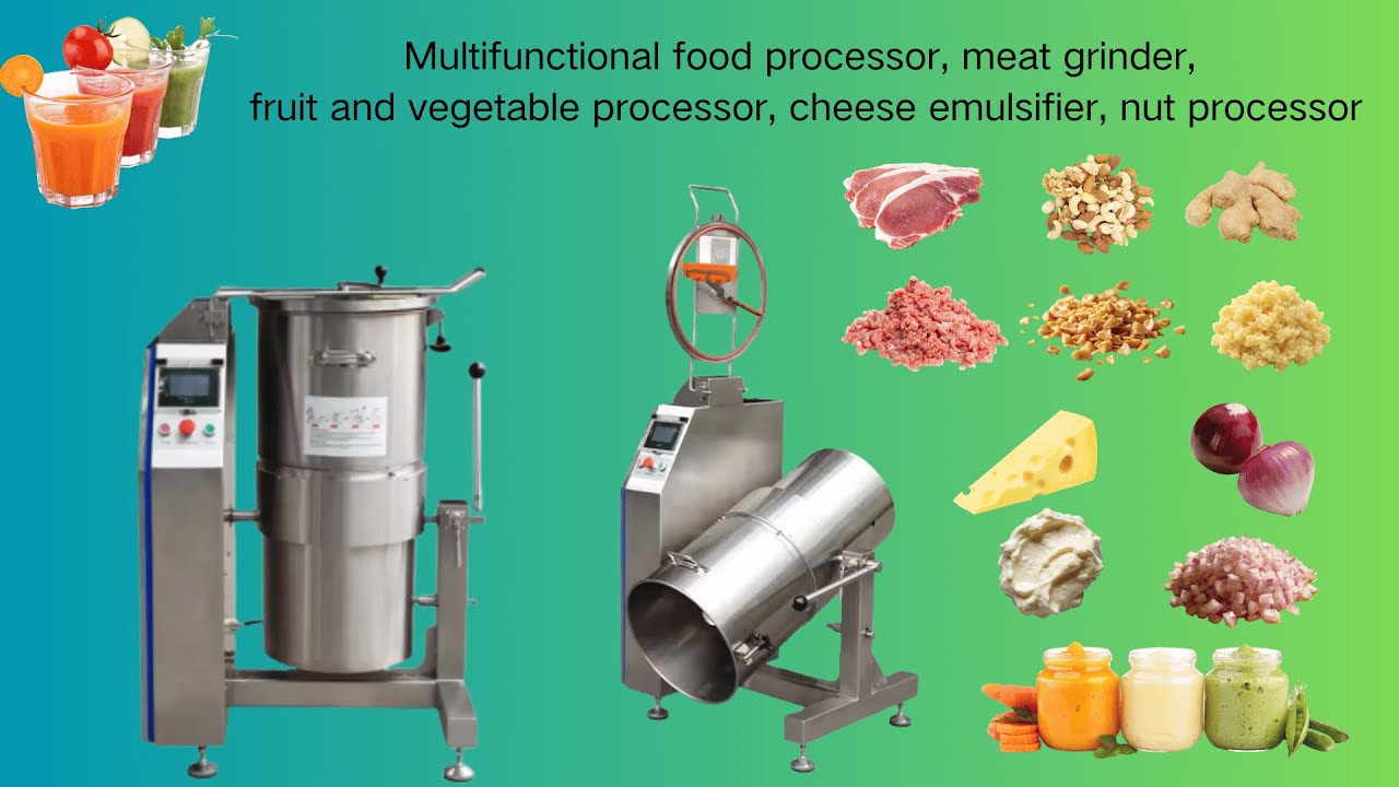 High Capacity Food Processing Machine for Meat Vegetables Nuts and Fruits with 11kw Power