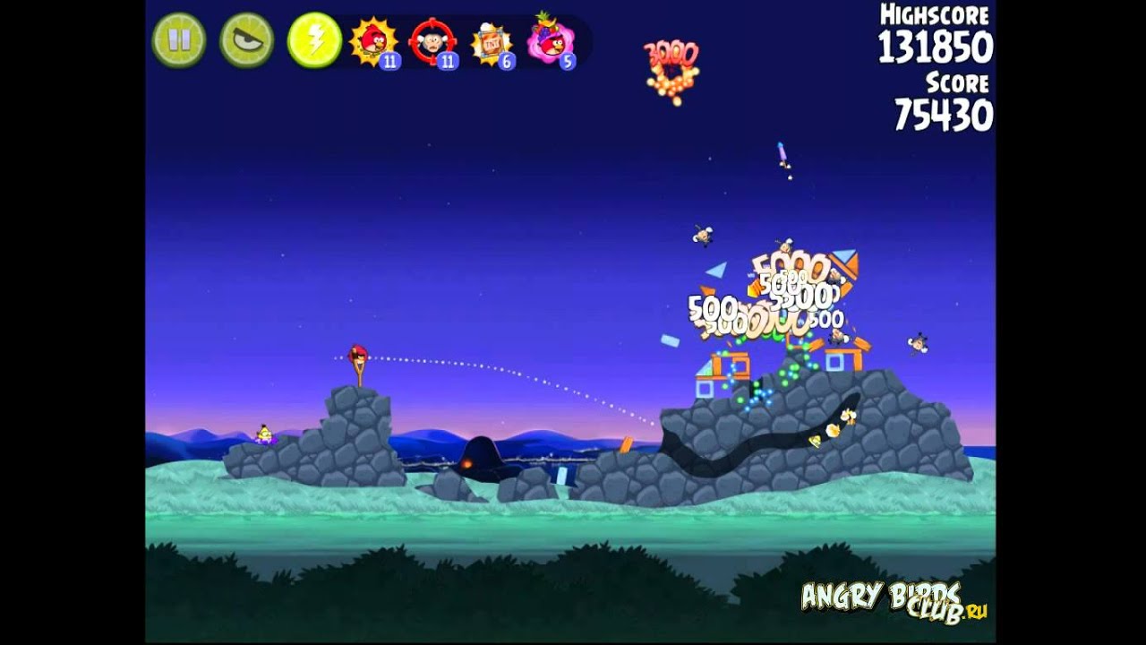 Angry Birds Rio Rocket Rumble Уровень за 50 Звёзд - Прохождение на 3 ...