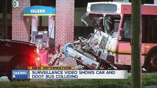 Video shows DDOT bus and car colliding