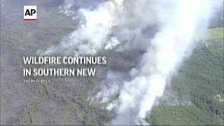 Aerials show large wildfire in southern New Jersey