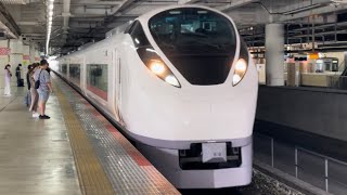 E657系ｶﾂK8編成が北千住駅3番線を通過するシーン（2024.6.29.8:53）
