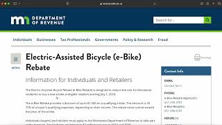 Minnesota Electric-Assisted (e-Bike) Rebate Program - $1500 OFF!