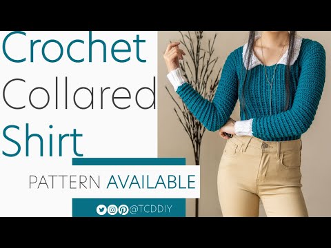 Crochet Long Sleeve Collared Shirt | Pattern & Tutorial DIY