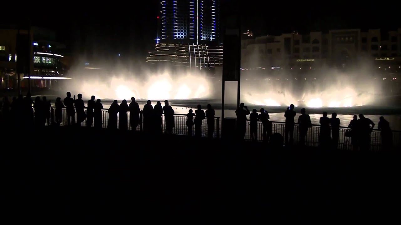 Dubai Fountain لنا الله - محمد عبدة نافورة دبي  khaleefa Tower