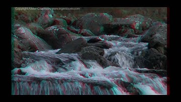 3D Stereoscopic Mountain Stream, Stormy Sea and UK Snow clips