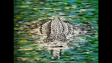 Painting Class Of An Alligator Artwork with Robbie Paints For Beginner Acrylic