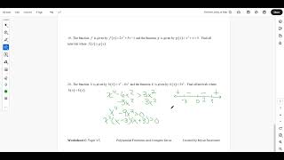 AP Precalc 1 5 HW & 1 6 Notes 26 27