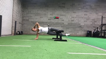 Elevated Bent Knee Adductor Plank with T-spine Rotation