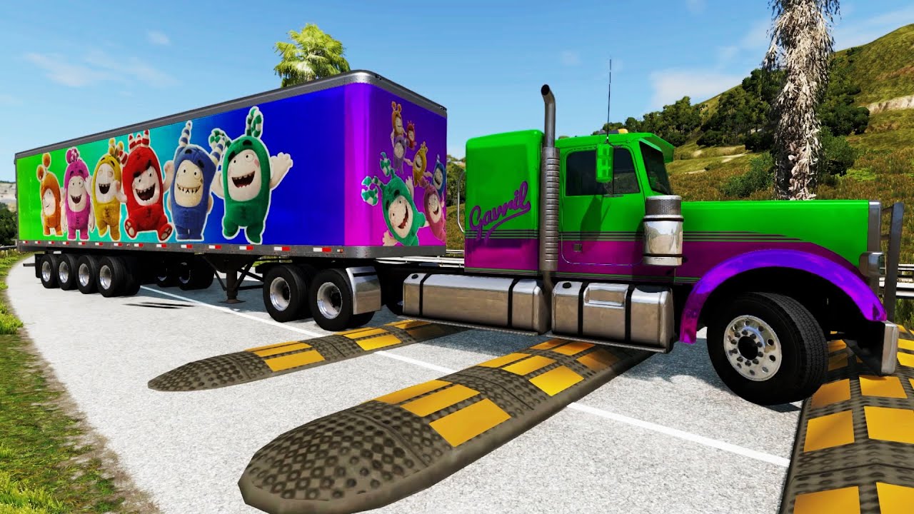 Trucks vs Speed Bumps - BeamNG.Drive