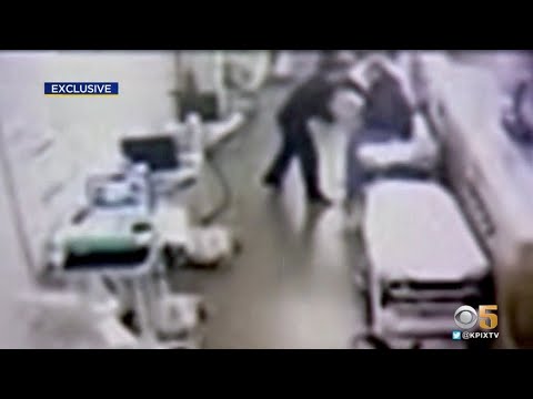 Surveillance Video Shows Hospital Hero Tackling Armed Suspect in San Jose ER - YouTube