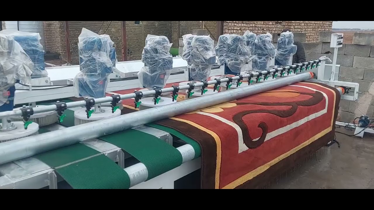 دستگاه قالیشویی اتوماتیک میزی عرض کارگیر دستگاه ۴۲۱ سانت 