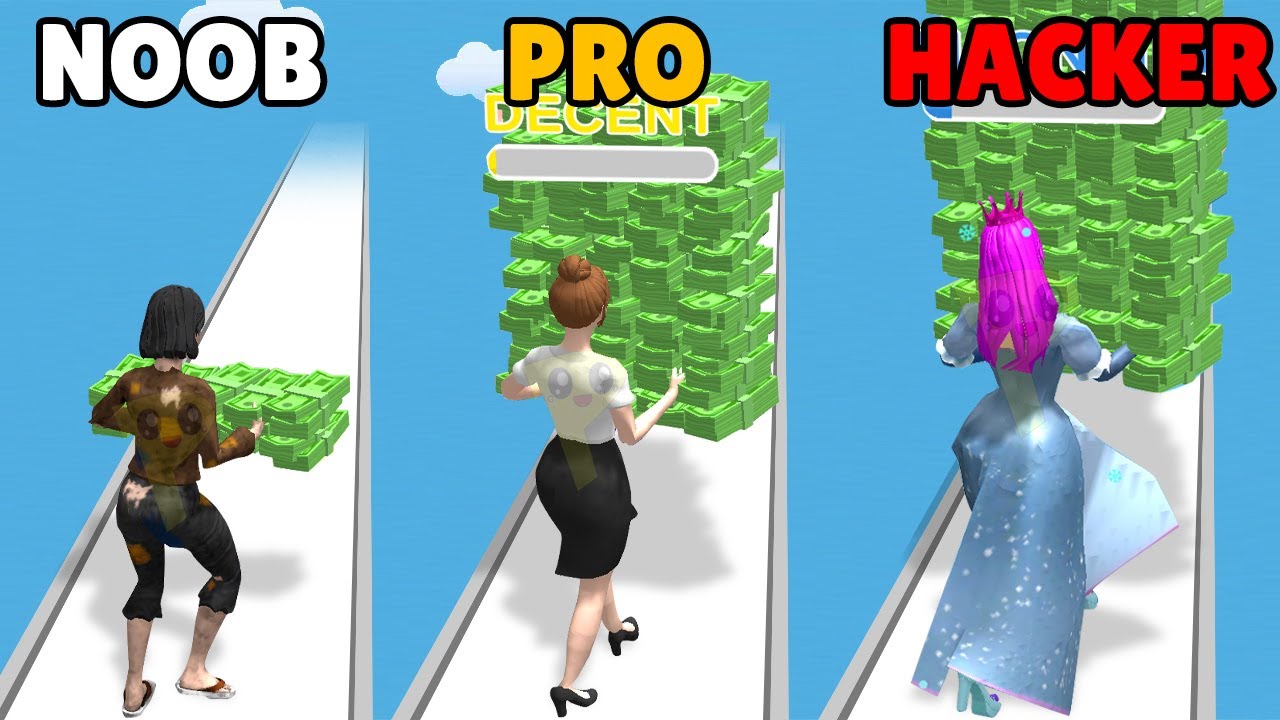 get rich games  2022 Update  NOOB vs PRO vs HACKER in Money Run 3D