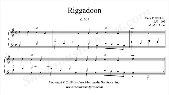 Purcell : Riggadoon in C Major, Z. 653