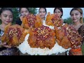 Chicken crispy with tomato sauce and peanut cook recipe and eat - Amazing video