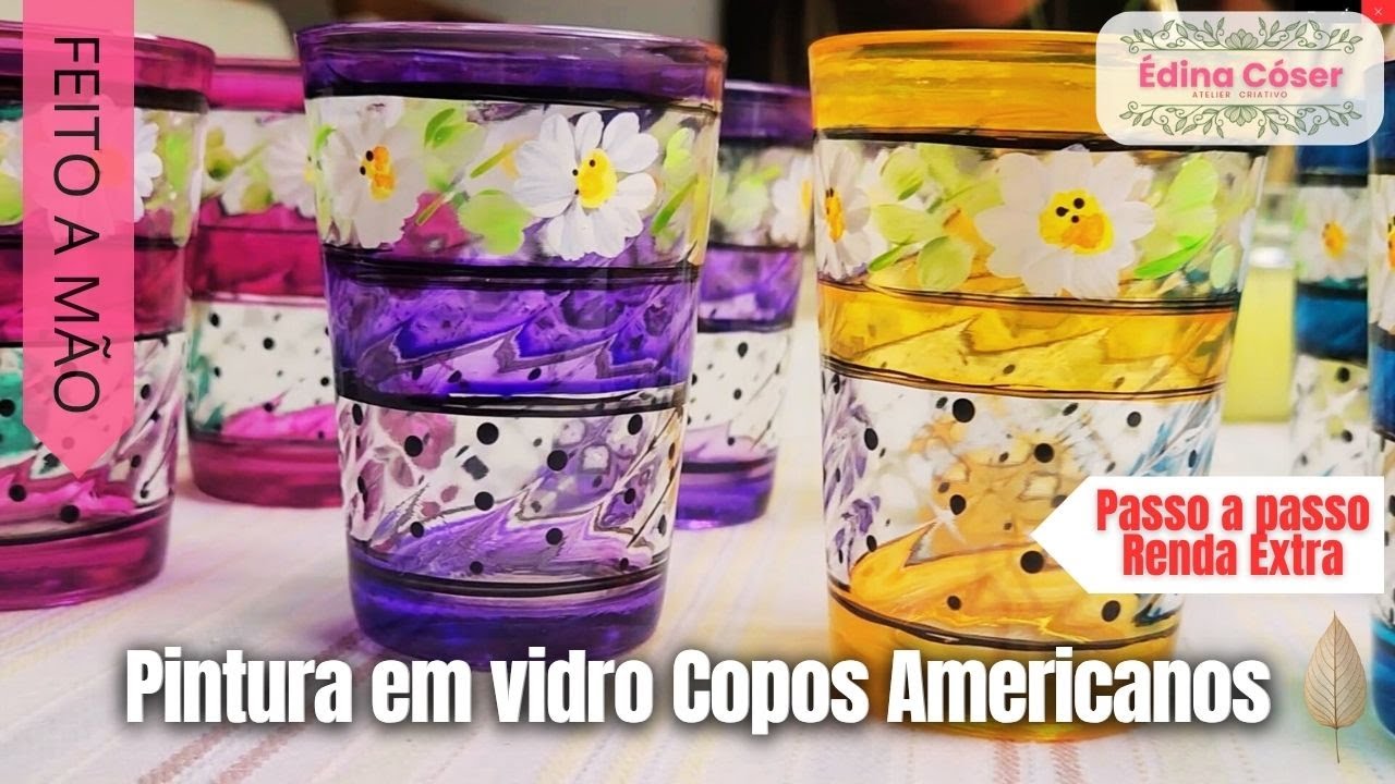 Você Vai Querer Fazer em Casa! 😍 Pintura em Copos Americanos Passo a ...