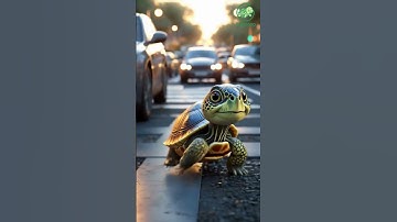 🐢 เต่าข้ามถนน ระวังรถด้วยนะ !! 🚦  #funnyturtle #turtloop #animation #shorts  #loopvideo