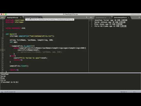 Data Structures Tutorial - 13 - Reading in a White-Space Seperated .txt File