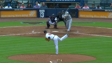 MIA@ATL: Morse crushes his first homer with Marlins