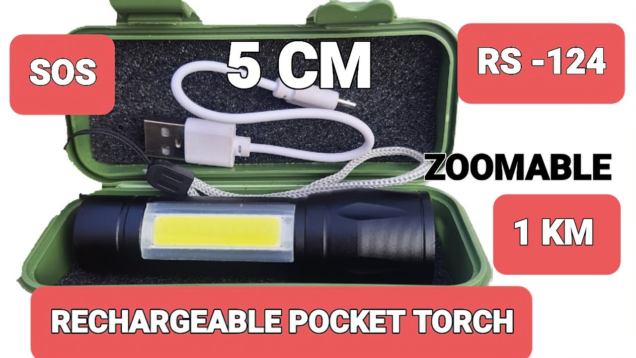 Felcon Rechargeable Pocket Flashlight, World smallest Torch and emergency flashlight. SMALL SUN