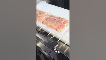 自动串肉串机 羊肉穿串机 烧烤好帮手 #Skewer threading machine #Barbecue skewer threading machine