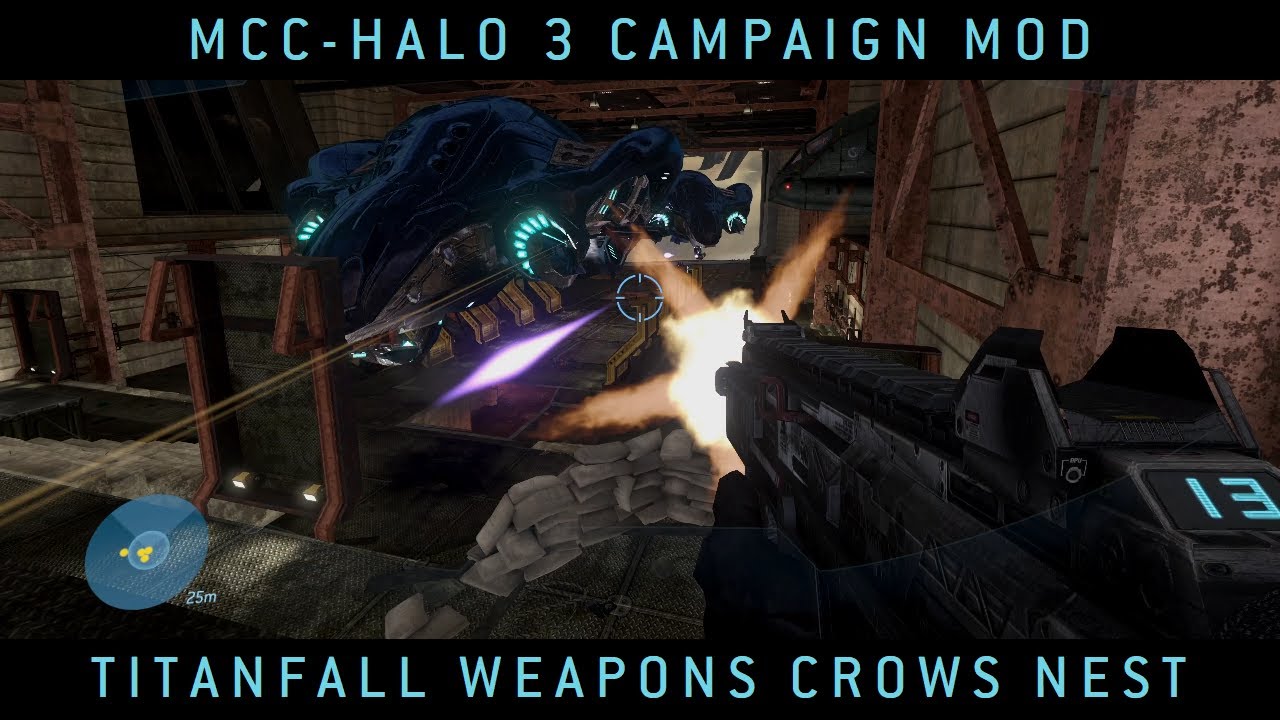 Halo MCC: Halo 3 Campaign Mod - Titanfall Weapons Crows Nest - YouTube