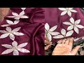Trendy hand embroidery 💕Hand embroidery on saree💫flower patch✨️ #Shahnazdesign