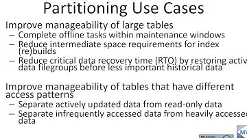 SQL Server Partitioning Strategies