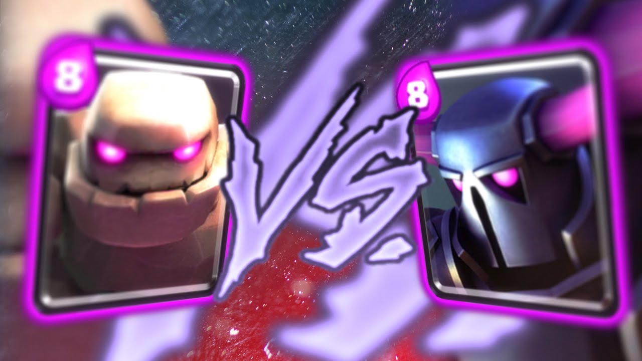 Clash Royale PEKKA Vs GOLEM MAX ELIXIR BATTLE YouTube