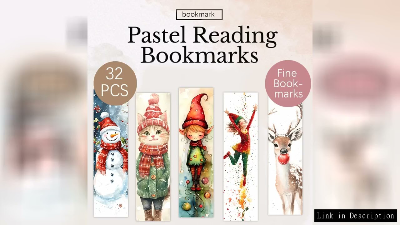 32pcs, Watercolor Christmas Bookmarks, Back to School Season, Cheap, Halloween, Suitable for Teacher