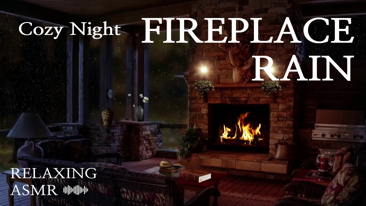 Cozy Cabin Ambience - Rain and Fireplace Sounds at Night 3 Hours for ...