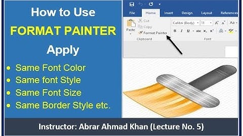 W05 - Format Painter in Word 2016 | Manage Text Formatting | Urdu | Hindi