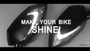 motorcycle sportsbike rear view mirrors Lucifer with sequential effect LED turn signals and running